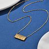 304 Stainless Steel 11:11 Rectangle Pendant Cable Chain Necklaces for Women NJEW-NH0001-04G-4