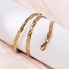 304 Stainless Steel Twisted Snake Chain Necklaces X-NJEW-Q013-08G-5