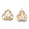 Brass Micro Pave Clear Cubic Zirconia Charms KK-N232-259-2