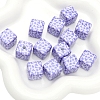 Acrylic Square Floral Beads PW-WGD1F08-05-1