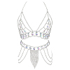 1Pc Alloy with Acrylic Chest Chains and 1Pc Skirt Waist Belly Body Chain for Sexy Bikini AJEW-GA0010-47-1
