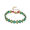 Christmas Handmade Glass Seed Beads Link Bracelets for Women BJEW-MZ00123-2