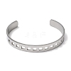 304 Stainless Steel Cutout Cuff Bangles for Women BJEW-H644-11P-4