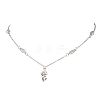 Alloy Flower Pendant Brass Leaf Link Chain Necklaces for Women NJEW-JN05866-2