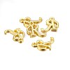 Golden Plated Alloy Letter Pendants X-PALLOY-J718-01G-R-2