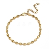 Ion Plating(IP) 304 Stainless Steel Oval Ball Chain Bracelets for Women BJEW-C046-01G-3