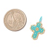 2Pcs 2 Styles Glass Seed Beaded Pendants PALLOY-MZ00883-3