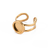 201 Stainless Steel Cuff Ring Findings STAS-S080-040A-G-4
