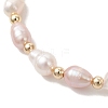 Natural Cultured Freshwater Pearl & 304 Stainless Steel Beads Stretch Bracelets for Women BJEW-JB13518-3