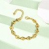 304 Stainless Steel Rhombus Link Chain Bracelets for Women BJEW-F536-09G-1
