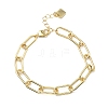 Brass Paperclip Chain Bracelets BJEW-C138-01G-4