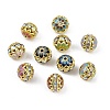 Brass Enamel Beads KK-L236-01C-G-1