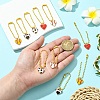 10Pcs 5 Styles Heart with Sports Ball Alloy Enamel Pendant Decoration HJEW-YW00076-4