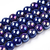 Electroplate Opaque Glass Beads Strands LS-GLAA-T032-P10mm-AB03-1