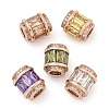 Rack Plating Brass Micro Pave Cubic Zirconia European Beads KK-F089-31RG-1