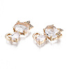 Brass Micro Pave Clear Cubic Zirconia Charms KK-S359-137-RS-3