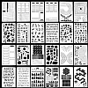 24 Sheets Plastic Drawing Stencil Sets AJEW-WH20004-03A-1