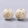 Unfinished Natural Wood European Beads X-WOOD-T025-001A-LF-2