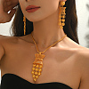 Vintage Alloy Tassel Hollow Flower Earrings & Necklaces Sets for Women BI3296-4