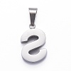 Non-Tarnish 304 Stainless Steel Letter Pendants LS-STAS-H127-S-P-2