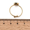 Retangle 304 Stainless Steel Open Cuff Bangle Makings with Bezel Tray SA-CBABF3F-04G-01-3