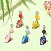 Butterfly Alloy Enamel Pendant Decorations HJEW-JM01191-4