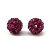 Fuchsia Round Grade A Pave Disco Ball Beads X-RB-H258-8MM-502-3