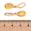 Brass Micro Pave Cubic Zirconia Leverback Earrings EJEW-K300-56G-5