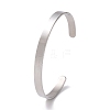 304 Stainless Steel Open Cuff Bangle BJEW-G653-01P-03-3