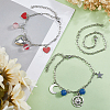 18Pcs 304 Stainless Steel Flat Cable Chain Bracelets Set for Men Women BJEW-SC0001-22-4