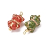 Baking Paint & Golden Metal Enlaced Glass Pendants GL-CBA010C-11G-2