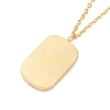 Ion Plating(IP) 304 Stainless Steel Rectangle Rectangle Pendant Necklace for Women NJEW-F294-10G-3