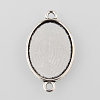 Antique Silver Tibetan Style Alloy Flat Oval Cabochon Connector Settings X-TIBE-M022-05AS-5