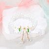 Daisy Crackle Glass Round Beaded Stretch Bracelets FS-WG28140-07-1