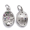 Brass Micro Pave Colorful Cubic Zirconia Pendants KK-P192-11P-2