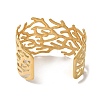 Titanium Steel Branch Open Cuff Bangles for Women BJEW-G719-01G-3