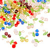 60Pcs 6 Colors Glass Pendants PALLOY-TA00249-3
