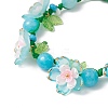 3Pcs Floral Acrylic Beads Braided Bead Bracelets for Women BJEW-MZ00184-8
