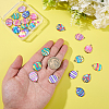 28Pcs 14 Colors Printed Alloy Pendants ENAM-BM0001-31-3