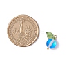 Dyed Frosted Synthetic Moonstone Round Charms PALLOY-TA00253-2