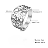 Flower Pattern Hollow Out 304 Stainless Steel Finger Rings FS-WGDCC5F-03-2