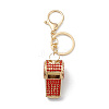 Shining Zinc Alloy Rhinestone Whistle Pendant Keychain LS-KEYC-O014-01G-02-1