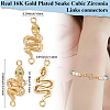 9Pcs Brass Micro Pave Cubic Zirconia Links/Connectors ZIRC-BBC0003-29-2