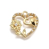 Brass Micro Pave Clear Cubic Zirconia Pendants KK-G530-01C-G-1