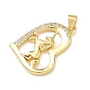 Brass Micro Pave Clear Cubic Zirconia Pendants KK-A303-05E-G-2