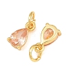 Brass Pave Cubic Zirconia Charms KK-K340-51G-02-2