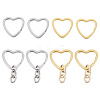 8Pcs 3 Styles 304 Stainless Steel Keychain Clasps STAS-TA0004-78-3
