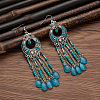 Tibetan Style Alloy Resin Dangle Earrings FS-WG46048-03-1