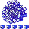 50Pcs Handmade Evil Eye Lampwork European Beads LAMP-SC0001-83-1