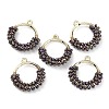 Brass Ring with Seed Beaded Pendants GLAA-K060-06G-03-3